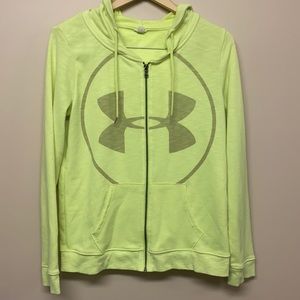 Under armour neon green light weight hoodie